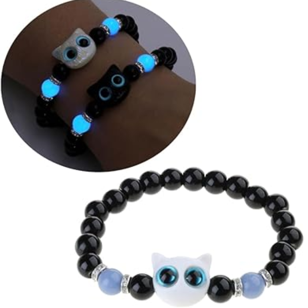 Pulsera de gatitos luminiscentes para parejas o fiestas