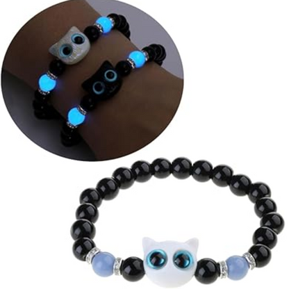 Pulsera de gatitos luminiscentes para parejas o fiestas